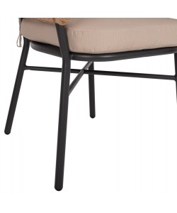 ΠΟΛΥΘΡΟΝΑ ΑΛΟΥΜΙΝΙΟΥ DARK GREY ΕΠΑΓΓΕΛΜ. RATTAN ΜΑΞΙΛΑΡΙ ΜΠΕΖ HM5863.01 60x56x84 εκ.