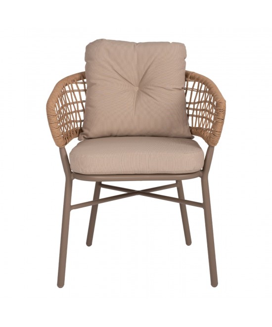 ΠΟΛΥΘΡΟΝΑ ΑΛΟΥΜΙΝΙΟΥ ΜΟΚΑ ΕΠΑΓΓΕΛΜ. RATTAN & ΜΑΞΙΛΑΡΙ ΜΠΕΖ HM5863.02 60x56x84 εκ.