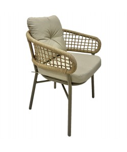 ΠΟΛΥΘΡΟΝΑ ΑΛΟΥΜΙΝΙΟΥ ΜΟΚΑ ΕΠΑΓΓΕΛΜ. RATTAN & ΜΑΞΙΛΑΡΙ ΜΠΕΖ HM5863.02 60x56x84 εκ.