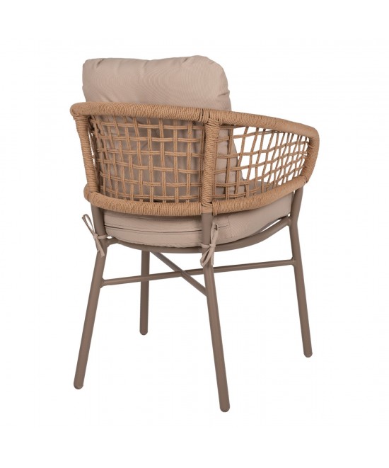 ΠΟΛΥΘΡΟΝΑ ΑΛΟΥΜΙΝΙΟΥ ΜΟΚΑ ΕΠΑΓΓΕΛΜ. RATTAN & ΜΑΞΙΛΑΡΙ ΜΠΕΖ HM5863.02 60x56x84 εκ.