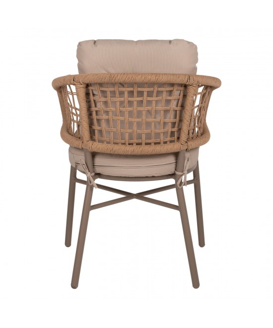 ΠΟΛΥΘΡΟΝΑ ΑΛΟΥΜΙΝΙΟΥ ΜΟΚΑ ΕΠΑΓΓΕΛΜ. RATTAN & ΜΑΞΙΛΑΡΙ ΜΠΕΖ HM5863.02 60x56x84 εκ.