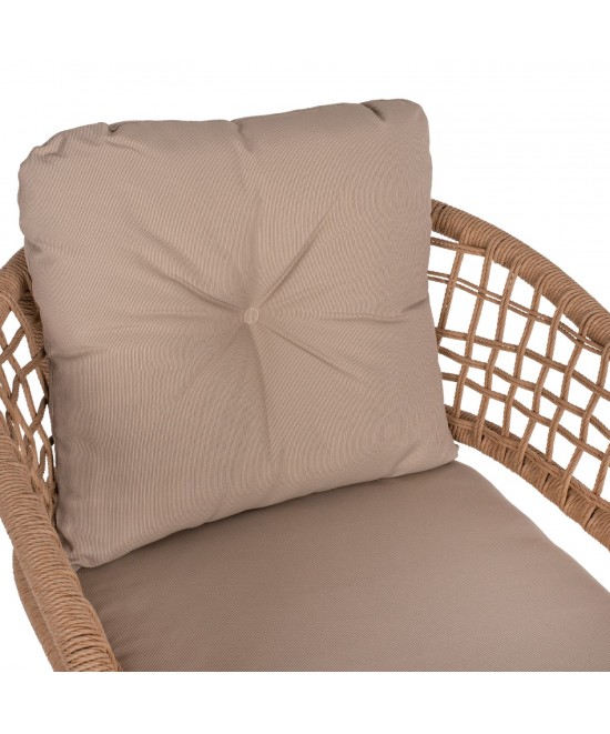 ΠΟΛΥΘΡΟΝΑ ΑΛΟΥΜΙΝΙΟΥ ΜΟΚΑ ΕΠΑΓΓΕΛΜ. RATTAN & ΜΑΞΙΛΑΡΙ ΜΠΕΖ HM5863.02 60x56x84 εκ.