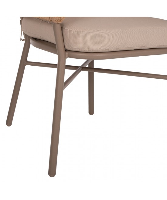 ΠΟΛΥΘΡΟΝΑ ΑΛΟΥΜΙΝΙΟΥ ΜΟΚΑ ΕΠΑΓΓΕΛΜ. RATTAN & ΜΑΞΙΛΑΡΙ ΜΠΕΖ HM5863.02 60x56x84 εκ.