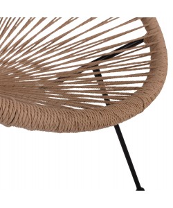 ΠΟΛΥΘΡΟΝΑ ACAPULCO Τ. ΦΩΛΙΑ ΜΕΤΑΛΛΟ ΜΑΥΡΟ ΜΕ TWISTED WICKER HM5871.01 70x73x79 εκ.