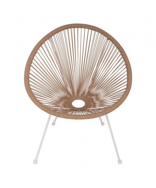 ΠΟΛΥΘΡΟΝΑ ACAPULCO Τ. ΦΩΛΙΑ ΜΕΤΑΛΛΟ ΛΕΥΚΟ ΜΕ TWISTED WICKER HM5871.02 70x73x79 εκ.
