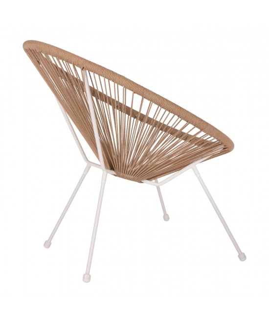 ΠΟΛΥΘΡΟΝΑ ACAPULCO Τ. ΦΩΛΙΑ ΜΕΤΑΛΛΟ ΛΕΥΚΟ ΜΕ TWISTED WICKER HM5871.02 70x73x79 εκ.