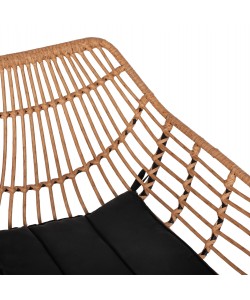 ΠΟΛΥΘΡΟΝΑ ΕΠΑΓΓΕΛΜΑΤΙΚΗ ΜΑΥΡΟ ΜΕΤΑΛΛΟ RATTAN ΜΠΕΖ & ΜΑΞΙΛΑΡΙ HM5864.01 58,5x60,5x80 εκ.