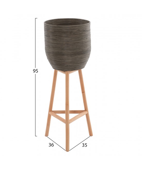 ΓΛΑΣΤΡΑ ΑΠΟ RATTAN ΚΑΙ BAMBOO HM7724 36Χ35Χ95Yεκ.ΦΥΣΙΚΟ - ΠΡΑΣΙΝΟ