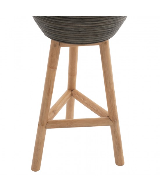 ΓΛΑΣΤΡΑ ΑΠΟ RATTAN ΚΑΙ BAMBOO HM7724 36Χ35Χ95Yεκ.ΦΥΣΙΚΟ - ΠΡΑΣΙΝΟ