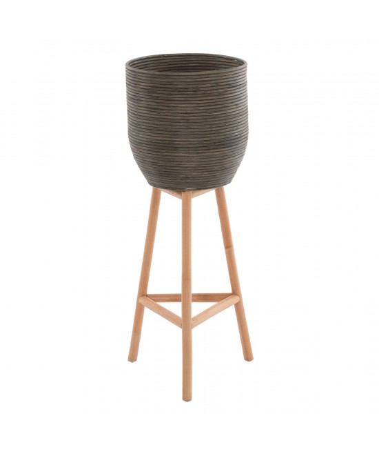 ΓΛΑΣΤΡΑ ΑΠΟ RATTAN ΚΑΙ BAMBOO HM7724 36Χ35Χ95Yεκ.ΦΥΣΙΚΟ - ΠΡΑΣΙΝΟ