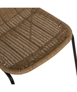 ΚΑΡΕΚΛΑ ΕΠΑΓΓΕΛΜΑΤΙΚΗ HM5867.01 ΜΕΤΑΛΛΟ ΜΑΥΡΟ ΜΕ RATTAN ΦΥΣΙΚΟ 43.5x63x82Υεκ.