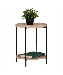 ΒΟΗΘΗΤΙΚΟ ΤΡΑΠΕΖΙ ΣΑΛΟΝΙΟΥ ΜΕΛΑΜΙΝΗΣ HM8754.11 NED ΣΤΡΟΓΓΥΛΟ 2 ΕΠΙΠΕΔΩΝ ΜΕΤΑΛΛΙΚΑ ΠΟΔΙΑ Φ40x52Υεκ.