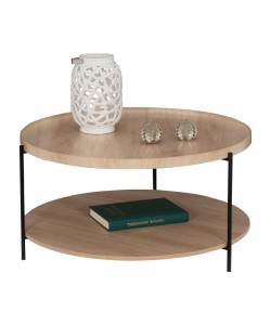 ΤΡΑΠΕΖΙ ΣΑΛΟΝΙΟΥ MATTEO 2 ΕΠΙΠΕΔΩΝ ΣΤΡΟΓΓΥΛΟ HM8753.11 Φ75x40,5Yεκ