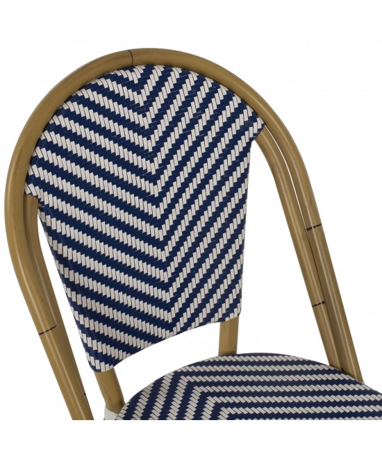 ΚΑΡΕΚΛΑ BAMBOO LOOK ΜΠΛΕ-ΛΕΥΚΟ HM5860.02 46x56x88Y εκ.
