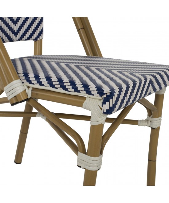 ΚΑΡΕΚΛΑ BAMBOO LOOK ΜΠΛΕ-ΛΕΥΚΟ HM5860.02 46x56x88Y εκ.