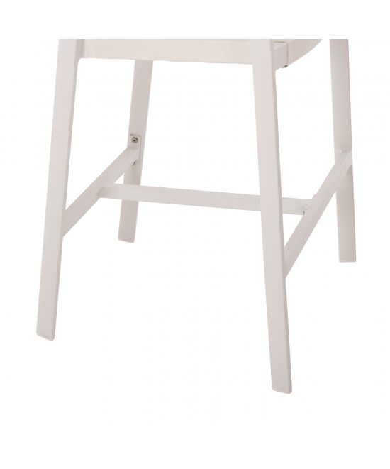 ΣΚΑΜΠΟ ΑΛΟΥΜΙΝΙΟΥ HM5892.12 ΜΕΣΑΙΟΥ ΥΨΟΥΣ RATTAN & TEXTLINE ΛΕΥΚΟ ΜΠΕΖ 55x56,5x99Y