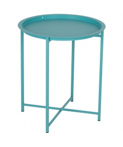 ΤΡΑΠΕΖΙ ΠΤΥΣΣΟΜΕΝΟ ΜΕ ΑΠΟΣΠΩΜΕΝΟ ΔΙΣΚΟ SAMUEL ΜΕΤΑΛΛΙΚΟ ΤΙΡΚΟΥΑΖ Φ46x53 εκ. HM5287.08