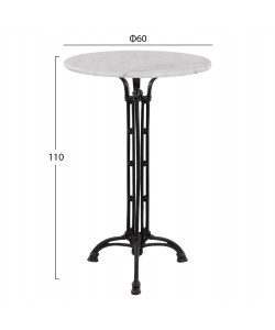 ΤΡΑΠΕΖΙ ΣΤΑΝΤ AR BRIELLE ΜΕ 3ΝΥΧΗ ΒΑΣΗ ΑΠΟ ΜΑΝΤΕΜΙ HM5890 ΜΕ ΜΑΡΜΑΡΟ Φ60x110Υ εκ.