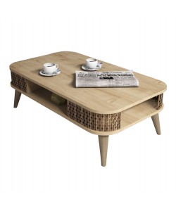 ΤΡΑΠΕΖΙ ΣΑΛΟΝΙΟΥ ΜΕΛΑΜΙΝΗΣ HM9501.01 ΣΕ ΦΥΣΙΚΟ ΟΑΚ 105x60x34.6Υεκ.