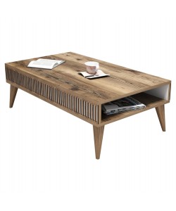 ΤΡΑΠΕΖΙ ΣΑΛΟΝΙΟΥ HM9505.01 ΜΕΛΑΜΙΝΗΣ ΚΑΡΥΔΙ ΜΕ ΛΕΥΚΕΣ ΛΕΠΤΟΜΕΡΕΙΕΣ 105x60x34.6Υεκ.