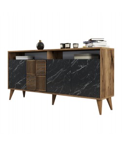 ΜΠΟΥΦΕΣ ΜΕΛΑΜΙΝΗΣ ΚΑΡΥΔΙ ΜΕ ΟΨΗ ΜΑΥΡΟΥ ΜΑΡΜΑΡΟΥ HM9506.02  160x35x78Υ εκ.