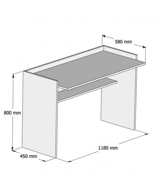 ΓΡΑΦΕΙΟ ΜΕΛΑΜΙΝΗΣ ΛΕΥΚΟ 118x58x80Υεκ.HM9227.11