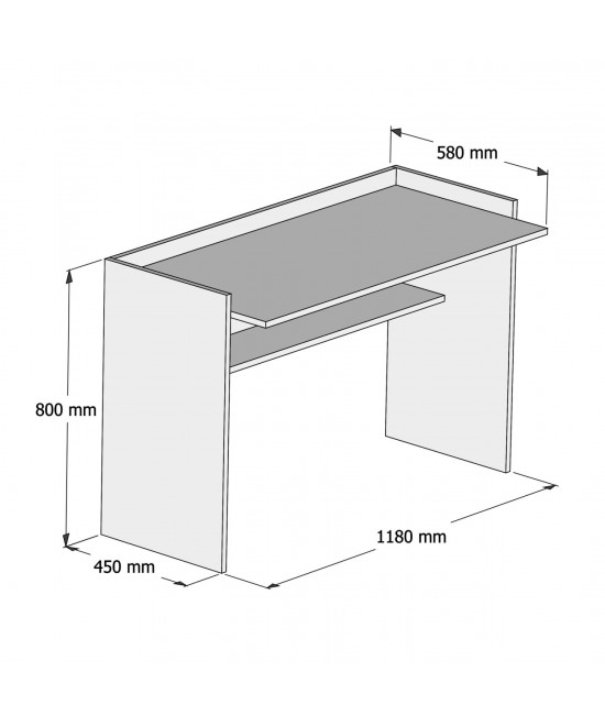 ΓΡΑΦΕΙΟ ΜΕΛΑΜΙΝΗΣ SONAMA ΛΕΥΚΟ 118x58x80Υεκ.HM9227.12