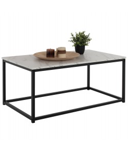 ΤΡΑΠΕΖΙ ΣΑΛΟΝΙΟΥ SAFFRON HM8975.12 ΜΕΛΑΜΙΝΗ ΛΕΥΚΟ ΜΑΡΜΑΡΟ 95x55x43Υεκ.