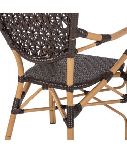 ΠΟΛΥΘΡΟΝΑ ΑΛΟΥΜΙΝΙΟΥ BAMBOO LOOK ΚΑΦΕ ΚΑΙ ΚΑΦΕ PE RATTAN HM5926.01 56x62x95Yεκ.