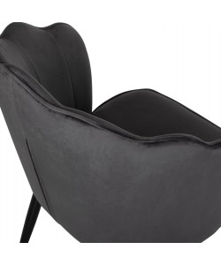 ΚΑΡΕΚΛΑ AVIE ΒΕΛΟΥΔΟ ΓΚΡΙ ΜΕ ΜΕΤΑΛΛΙΚΟ ΣΚΕΛΕΤΟ HM8737.01 48x48x85Y εκ.