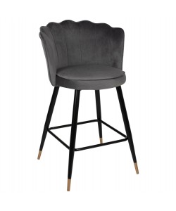 ΣΚΑΜΠΟ ΜΠΑΡ VESNA ΓΚΡΙ ΒΕΛΟΥΔΟ ΜΕΤΑΛΛΙΚΟ ΣΚΕΛΕΤΟ HM8736.01 50x50x90Yεκ.