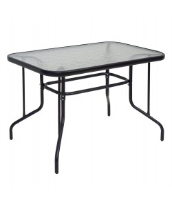 ΤΡΑΠΕΖΙ ADAM HM5020.03 ΜΕΤΑΛΛΙΚΟ ΜΑΥΡΟ ΜΕ ΓΥΑΛΙΝΗ ΕΠΙΦΑΝΕΙΑ 110Χ60Χ71Υεκ.