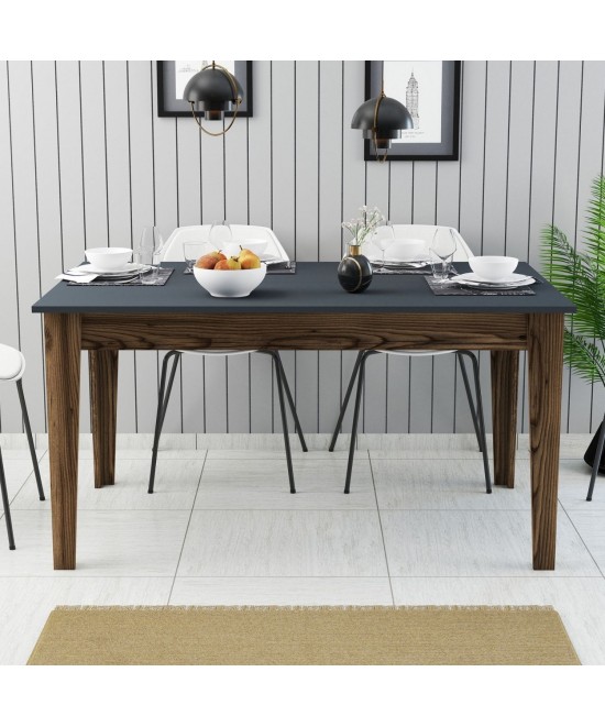 ΤΡΑΠΕΖΙ ΤΡΑΠΕΖΑΡΙΑΣ STANDARD HM9507.01 ΜΕΛΑΜΙΝΗ ΚΑΡΥΔΙ-ΑΝΘΡΑΚΙ ΜΕ ΑΠΟΘ.ΧΩΡΟ 145x88x75Yεκ.