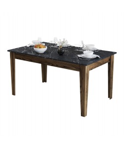 ΤΡΑΠΕΖΙ STANDARD HM9507.05 ΜΕΛΑΜΙΝΗ ΚΑΡΥΔΙ-ΜΑΥΡΟ ΜΑΡΜΑΡΟ ΜΕ ΑΠΟΘ.ΧΩΡΟ 145x88x75Yεκ.