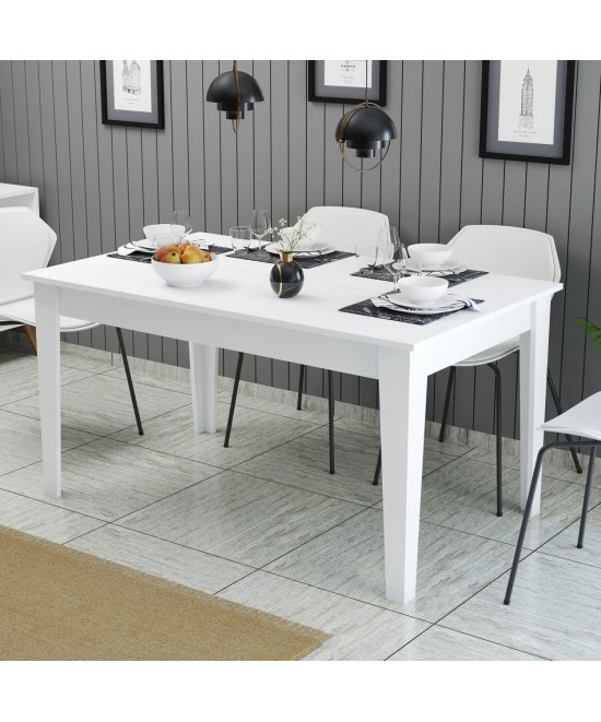 ΤΡΑΠΕΖΙ ΤΡΑΠΕΖΑΡΙΑΣ STANDARD HM9507.06 ΜΕΛΑΜΙΝΗ ΛΕΥΚΗ ΜΕ ΑΠΟΘΗΚ.ΧΩΡΟ 145x88x75Yεκ.