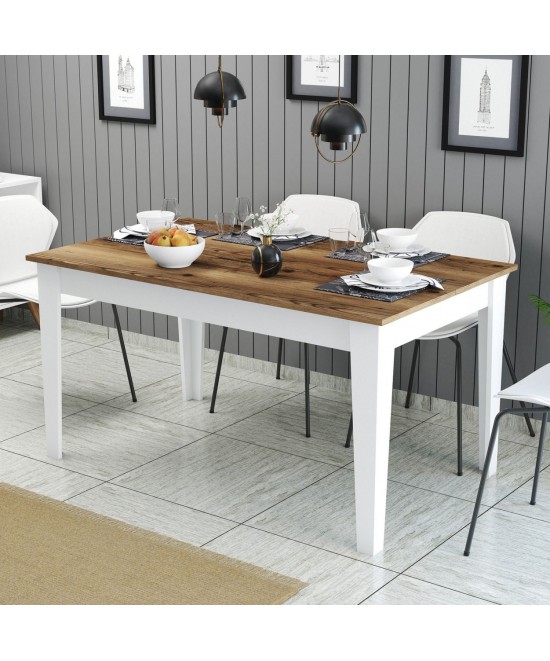 ΤΡΑΠΕΖΙ ΤΡΑΠΕΖΑΡΙΑΣ STANDARD HM9507.07 ΜΕΛΑΜΙΝΗ ΛΕΥΚΗ-ΚΑΡΥΔΙ ΜΕ ΑΠΟΘ.ΧΩΡΟ 145x88x75Yεκ.