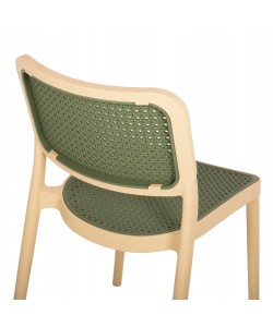 ΚΑΡΕΚΛΑ ΠΟΛΥΠΡΟΠΥΛΕΝΙΟΥ MEKO HM5934.04 ΜΠΕΖ ΜΕ OLIVE GREEN ΨΑΘΑ 41x49x102Υ εκ.