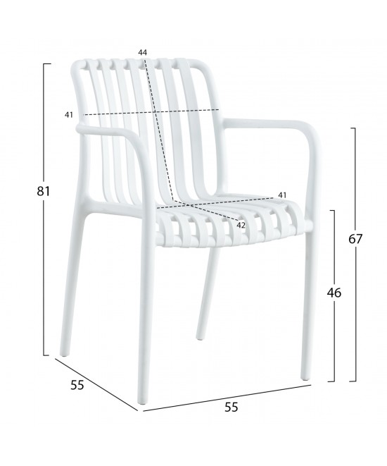 ΠΟΛΥΘΡΟΝΑ ΠΟΛΥΠΡΟΠΥΛΕΝΙΟΥ TIPPY HM5940.01 ΛΕΥΚΗ 55x55x81Υεκ.
