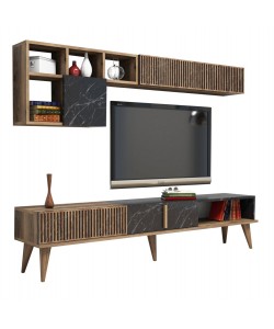 ΣΥΝΘΕΣΗ ΤΗΛΕΟΡΑΣΗΣ HM9438.03 ΜΕΛΑΜΙΝΗ ΣΕ ΚΑΡΥΔΙ-ΜΑΥΡΟ ΜΑΡΜΑΡΟ 180x35x40Υεκ.