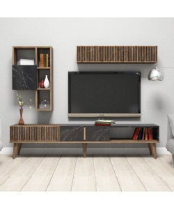 ΣΥΝΘΕΣΗ ΤΗΛΕΟΡΑΣΗΣ HM9438.03 ΜΕΛΑΜΙΝΗ ΣΕ ΚΑΡΥΔΙ-ΜΑΥΡΟ ΜΑΡΜΑΡΟ 180x35x40Υεκ.