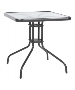 ΤΡΑΠΕΖΙ ΕΞΩΤ.ΧΩΡΟΥ FIGO HM5036.01 ΜΕΤΑΛΛΟ ΓΚΡΙ- ΓΥΑΛΙΝΗ ΕΠΙΦΑΝΕΙΑ 70Χ70Χ72Υεκ