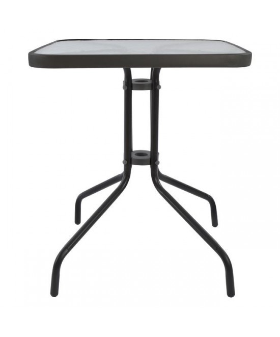 ΤΡΑΠΕΖΙ FIGO 60Χ60Χ72Υεκ. ΜΕΤΑΛΛΙΚΟ ΓΚΡΙ ΜΕ ΓΥΑΛΙΝΗ ΕΠΙΦΑΝΕΙΑ HM5035.01