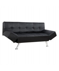 ΚΑΝΑΠΕΣ ΚΡΕΒΑΤΙ HM3001.02 THOM ΜΕ ΑΝΑΔΙΠΛΟΥΜΕΝΑ ΜΠΡΑΤΣΑ ΜΑΥΡΟ PU 189x93x82 εκ.