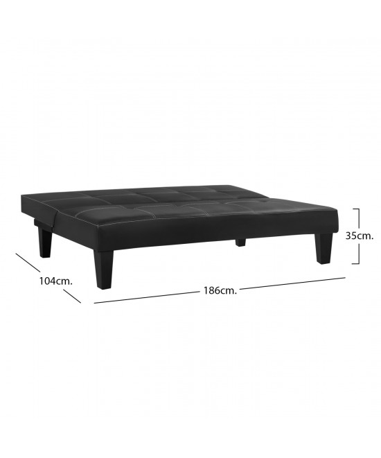 ΚΑΝΑΠΕΣ ΚΡΕΒΑΤΙ 3Θ HM3002.02 ΜΑΥΡΟΣ PU ΜΕ ΓΑΖΙΑ 186x90x82