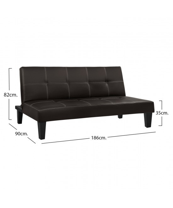 ΚΑΝΑΠΕΣ ΚΡΕΒΑΤΙ 3Θ HM3002.04 ΚΑΦΕ PU ΜΕ ΓΑΖΙΑ 186x90x82