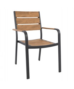 ΠΟΛΥΘΡΟΝΑ ΑΛΟΥΜΙΝΙΟΥ SAGA ΑΝΘΡΑΚΙ ΜΕ POLYWOOD HM5127.02 55x56x85Υεκ.