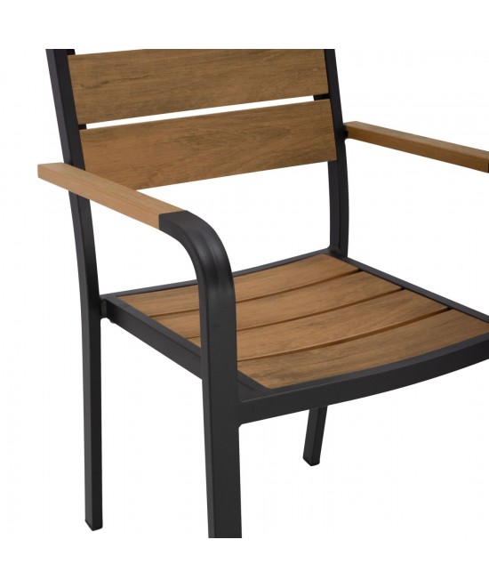 ΠΟΛΥΘΡΟΝΑ ΑΛΟΥΜΙΝΙΟΥ SAGA ΑΝΘΡΑΚΙ ΜΕ POLYWOOD HM5127.02 55x56x85Υεκ.