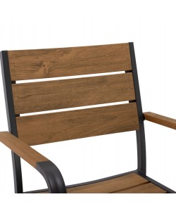 ΠΟΛΥΘΡΟΝΑ ΑΛΟΥΜΙΝΙΟΥ SAGA ΑΝΘΡΑΚΙ ΜΕ POLYWOOD HM5127.02 55x56x85Υεκ.