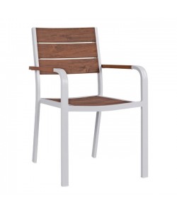 ΠΟΛΥΘΡΟΝΑ ΑΛΟΥΜΙΝΙΟΥ SAGA ΛΕΥΚΗ ΜΕ POLYWOOD HM5127.01 55x56x85Υ εκ.