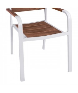 ΠΟΛΥΘΡΟΝΑ ΑΛΟΥΜΙΝΙΟΥ SAGA ΛΕΥΚΗ ΜΕ POLYWOOD HM5127.01 55x56x85Υ εκ.